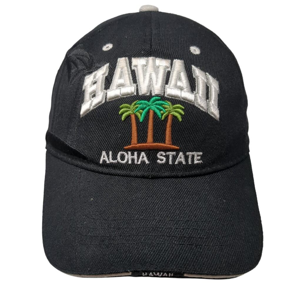 Hawaii Aloha State Strapback Baseball Cap Black One Size Banana Expression